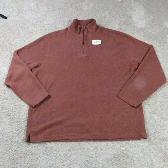 JOE JOSEPH ABBOUD Sweater Men's Cotton Blend 1/4 Zip Brown Size Extra Large - Picture 12 of 12